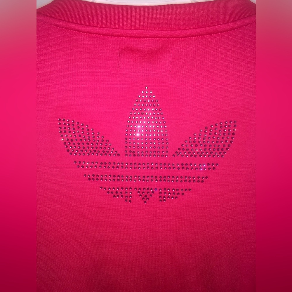 Hot pink adidas rhinestone zip up